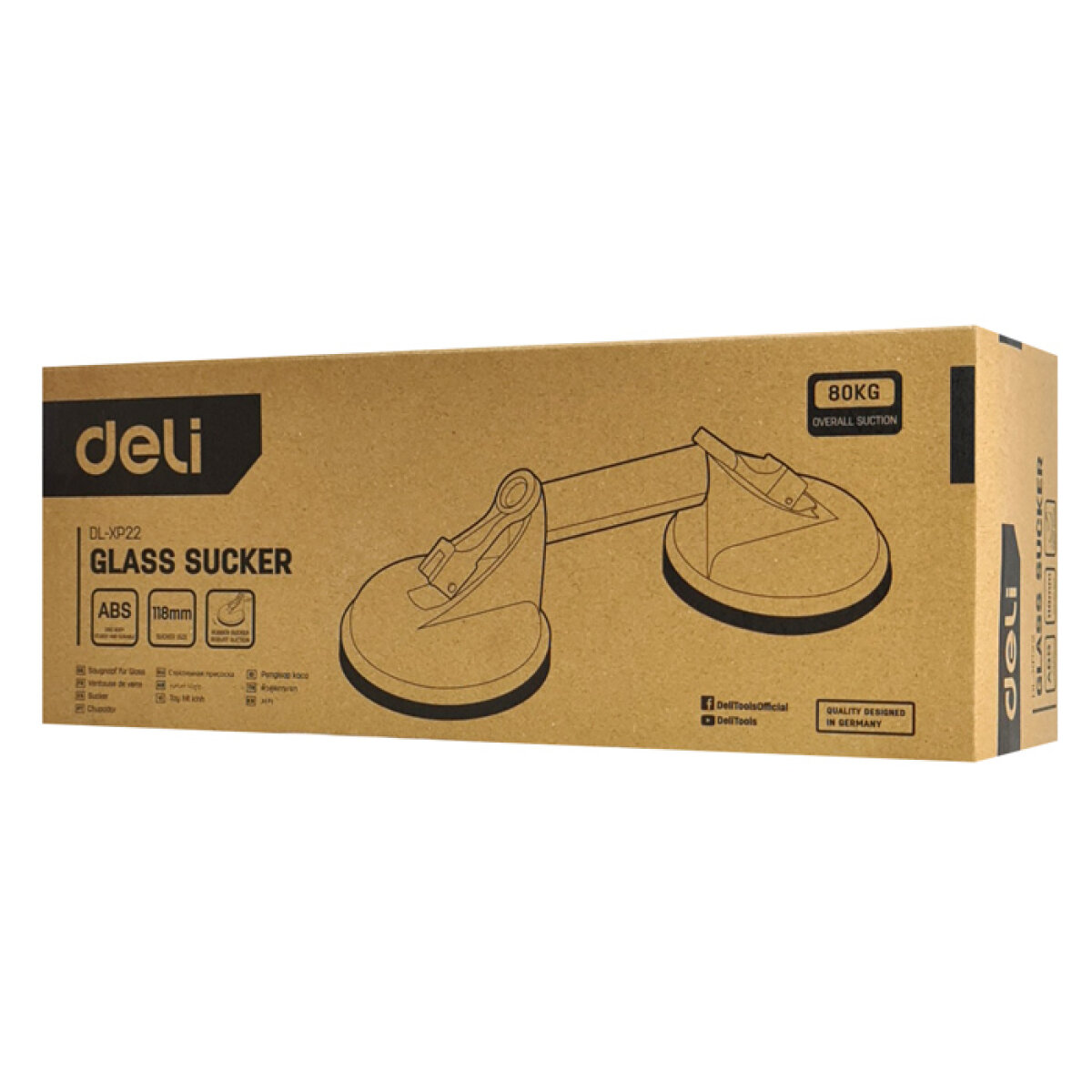 DL-XP22-3 DELI βεντούζα τζαμιών DL-XP22, ικανότητα συγκράτησης 80kg, διπλή, 118mm - Image 4