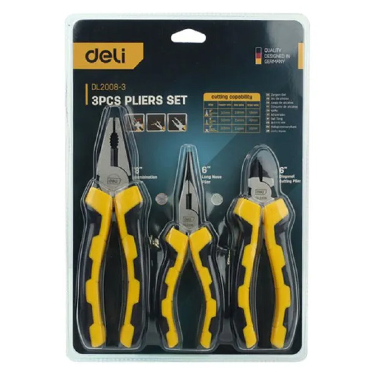 DELI σετ πένσες DL2008-3 με αντιολισθητικές λαβές, 20.5/17.5/17cm, 3τμχ - Image 2