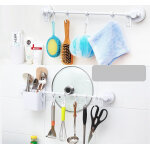 ECOCO κρεμάστρα τοίχου για κουζίνα-μπάνιο E1504, 8 x 5 x 53.5cm, λευκή - Image 2