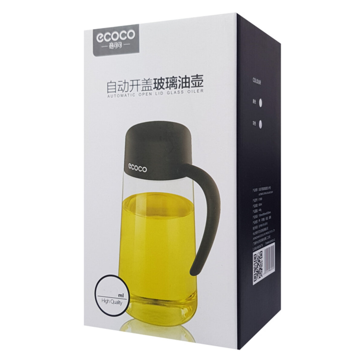 E1810-3 ECOCO γυάλινο δοχείο λαδιού-ξιδιού E1810, 1000ml, γκρι - Image 4