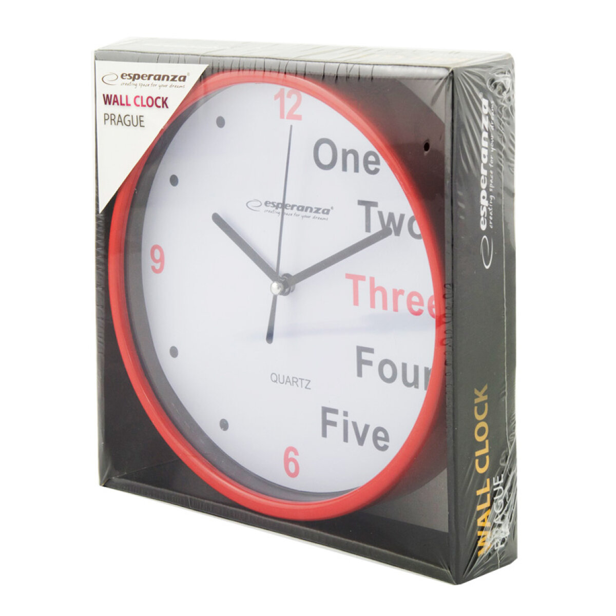 ESPERANZA Ρολόι τοίχου Prague EHC014R, 20cm, κόκκινο - Image 2