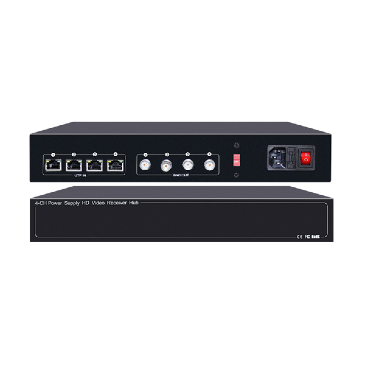 FS-HD4604VPS12 FOLKSAFE video and power receiver hub FS-HD4604VPS12, 4 channel - Image 1