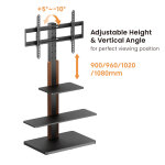 BRATECK βάση τηλεόρασης δαπέδου FS52-46T-02, 32-75", έως 40kg, με ράφια - Image 3