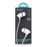 CELEBRAT earphones με μικρόφωνο G3, 3.5mm σύνδεση, Φ10mm, 1.2m, λευκά - Image 5
