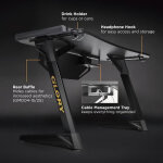 BRATECK gaming γραφείο Glory GMD04-1S, 1200x600mm, RGB, μαύρο - Image 3