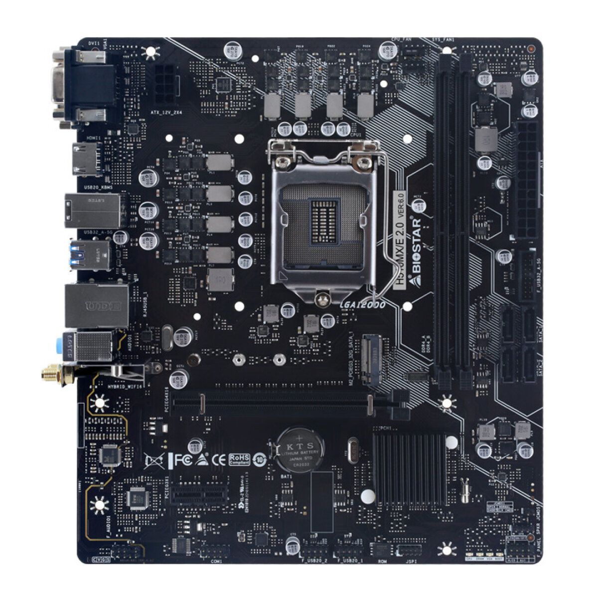 H510MX-E-2.0-2 BIOSTAR μητρική H510MX/E 2.0, 2x DDR4, s1200, USB 3.2, uATX, GbE, Ver. 6.2 - Image 3