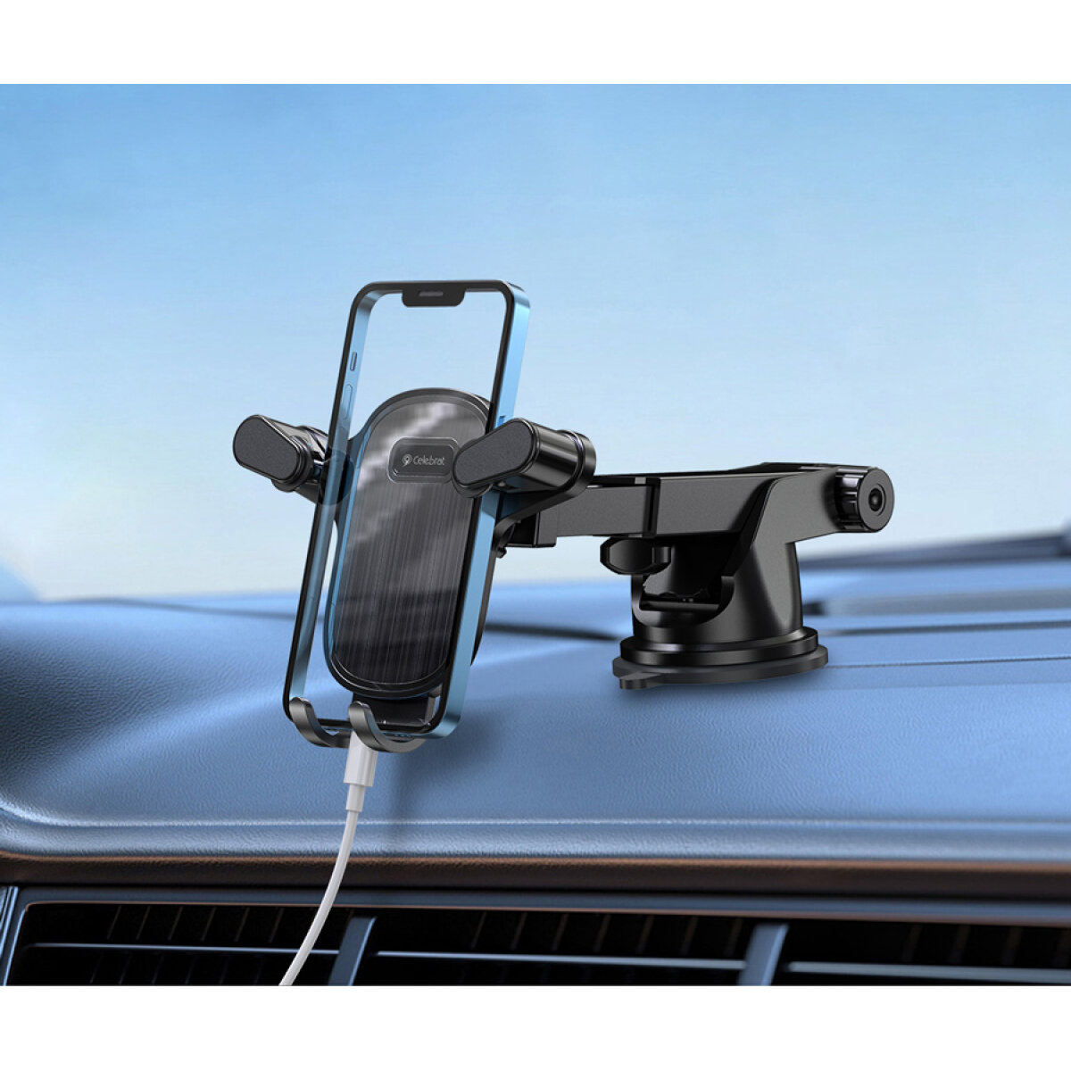 CELEBRAT βάση smartphone αυτοκινήτου HC-08, ταμπλό & αεραγωγών, μαύρη - Image 4