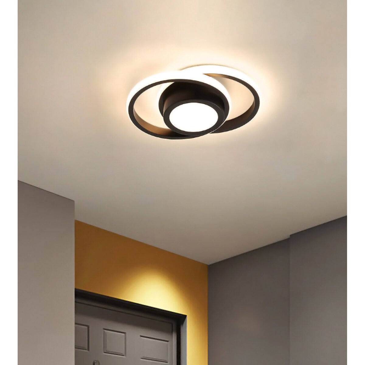 HLL-0085-1 POWERTECH LED φωτιστικό οροφής HLL-0085, 32W, 4000K, 27x21cm, μαύρο - Image 3