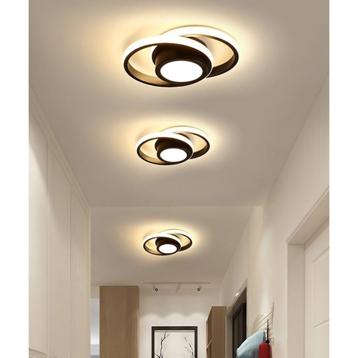 HLL-0085-2 POWERTECH LED φωτιστικό οροφής HLL-0085, 32W, 4000K, 27x21cm, μαύρο - Image 2