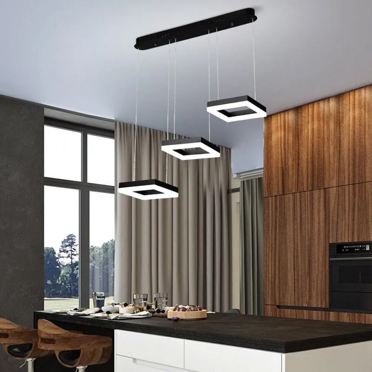 POWERTECH LED φωτιστικό οροφής HLL-0103, 35W, 4000K, 70x120cm, μαύρο - Image 2