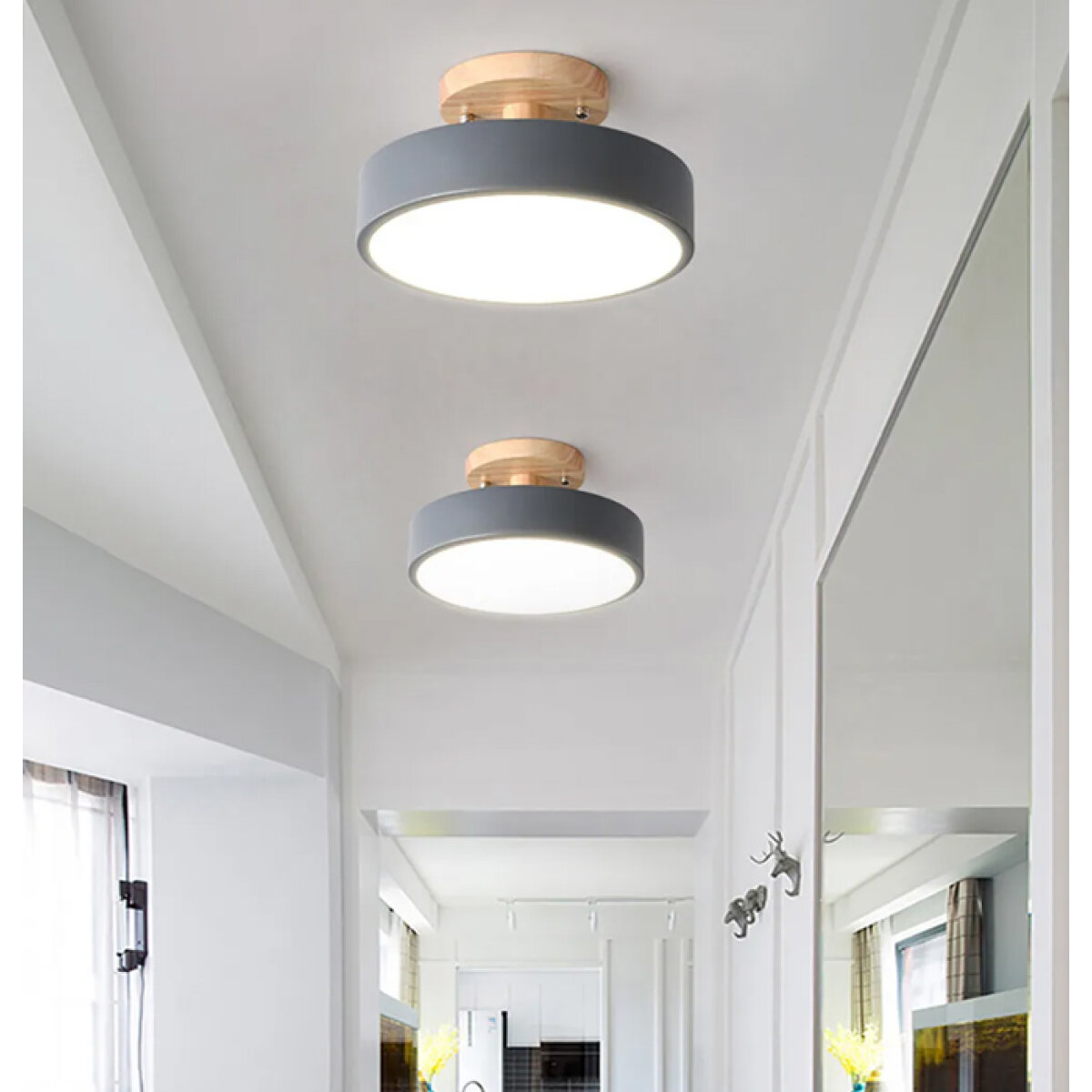 HLL-0119-1 POWERTECH LED φωτιστικό οροφής HLL-0119, 12W, 4000K, Φ18x12cm, γκρι - Image 2