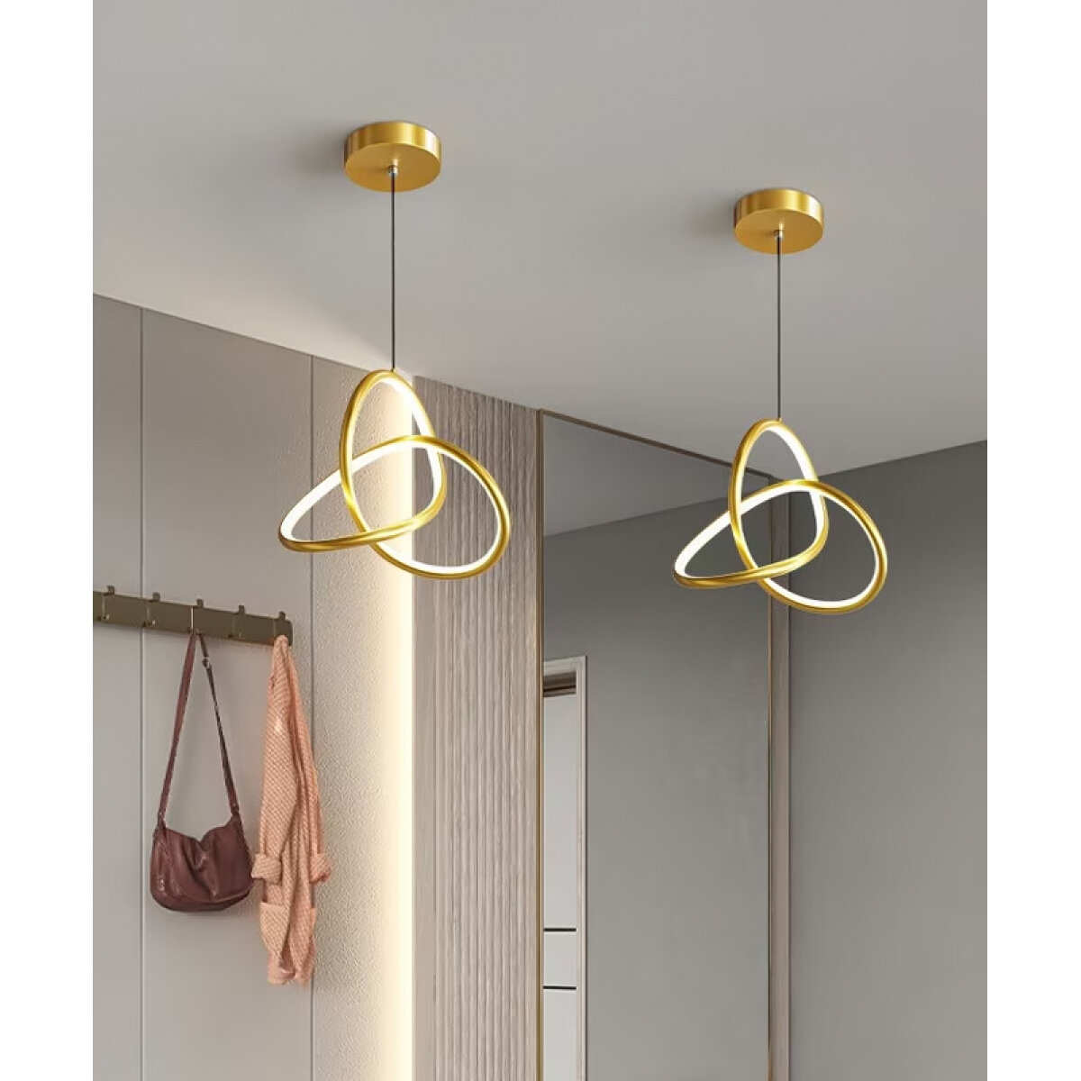 HLL-0122-1 POWERTECH LED φωτιστικό οροφής HLL-0122, 15W, 4000K, Φ22cm x 1m, χρυσό - Image 2