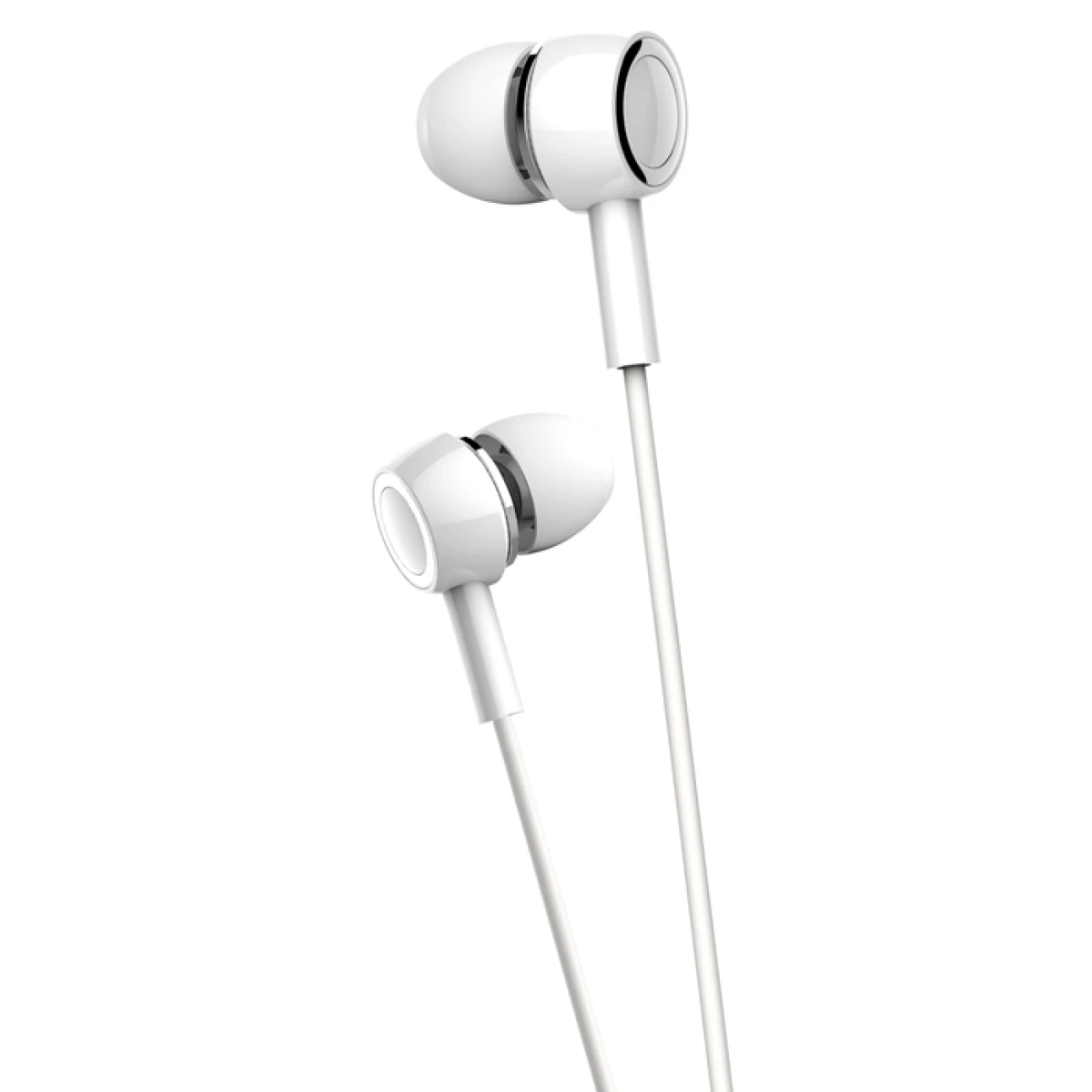 USAMS earphones με μικρόφωνο EP-12, 3.5mm σύνδεση, Φ10mm, 1.2m, λευκά - Image 1