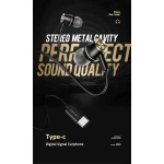 USAMS earphones με μικρόφωνο US-SJ482, USB-C σύνδεση, Φ10mm, 1.2m, μαύρα - Image 2