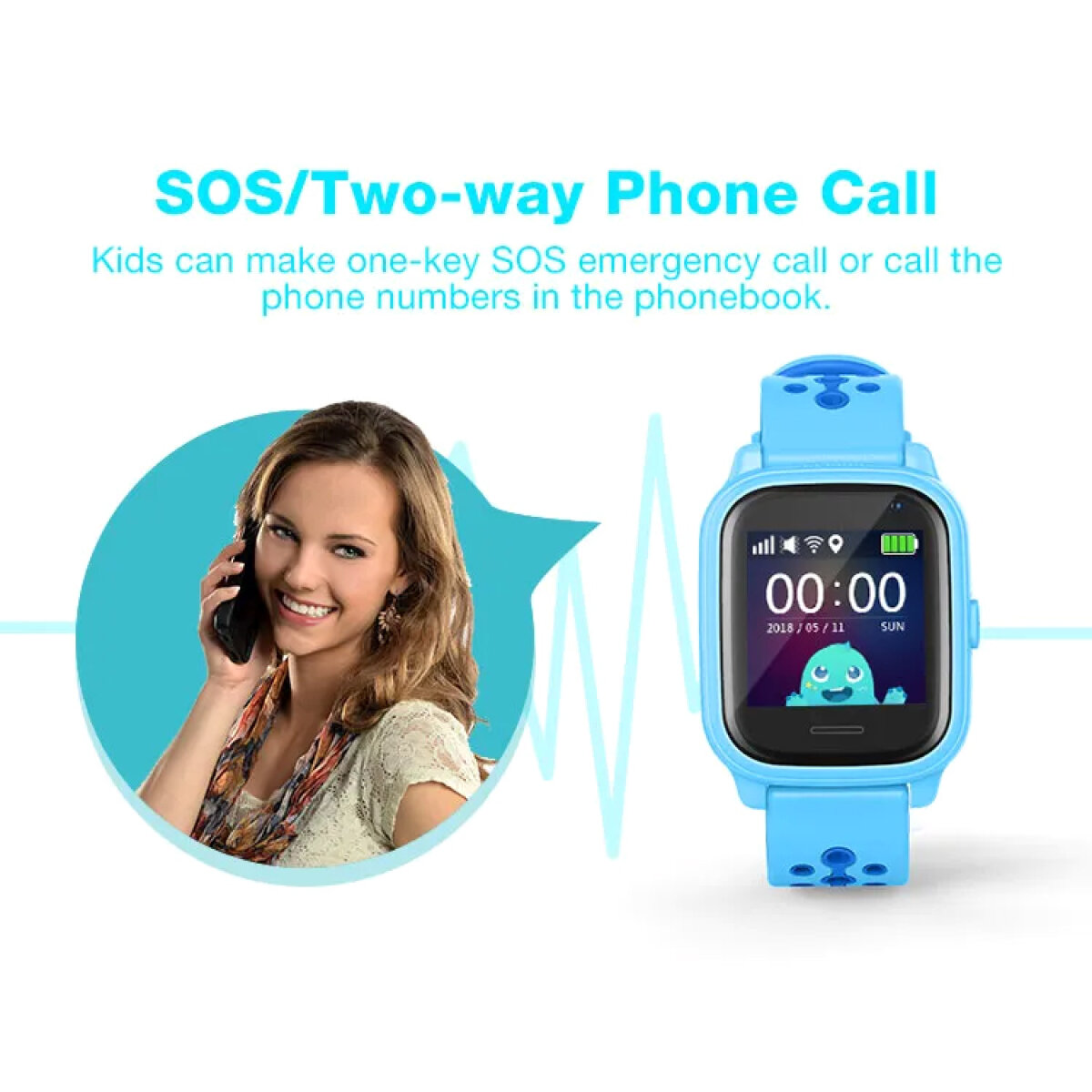 IT-056-4 INTIME GPS smartwatch για παιδιά IT-056, 1.33", camera, 2G, IPX7, ροζ - Image 5