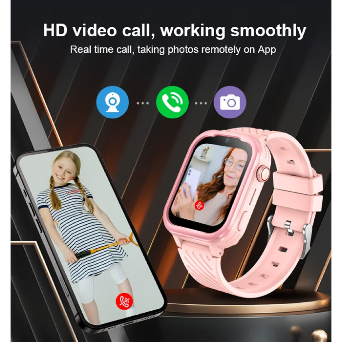 IT-062-3 INTIME GPS smartwatch για παιδιά IT-062, 1.85", κάμερα, 4G, IPX7, μπλε - Image 4