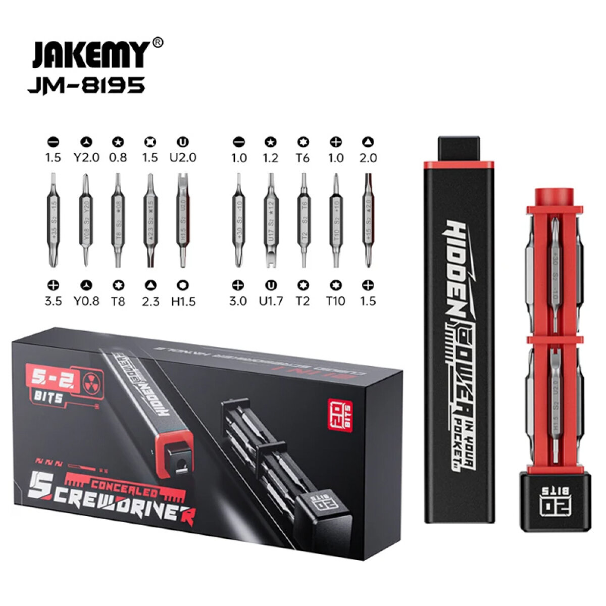 JAKEMY σετ κατσαβίδι ακριβείας JM-8195 με 10x δίπλες μύτες, μαγνητικό - Image 7