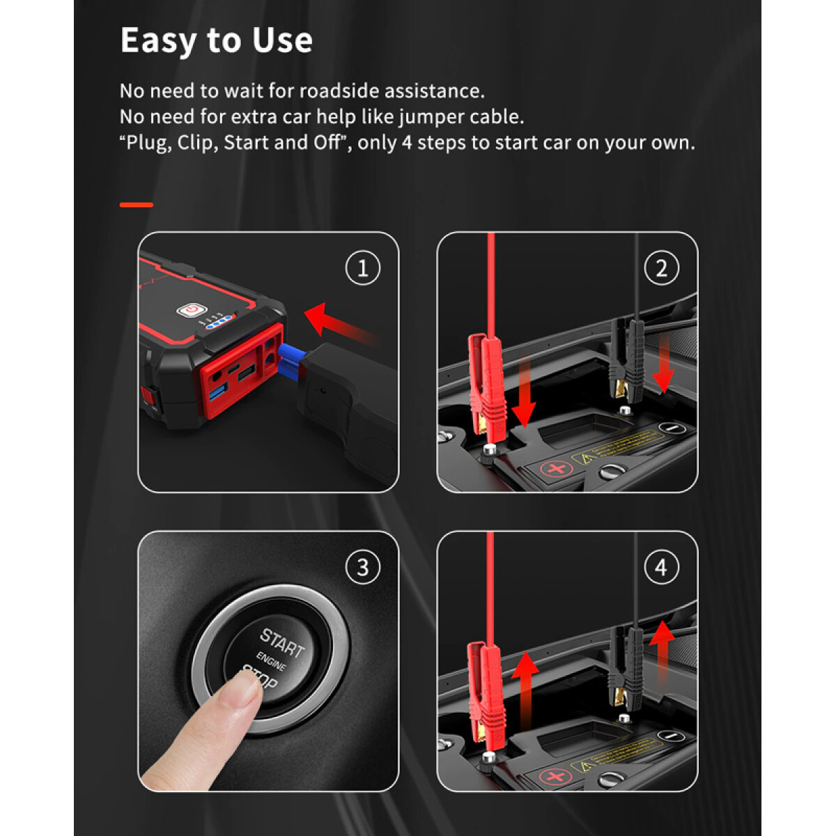 UTRAI εκκινητής μπαταρίας αυτοκινήτου Jstar One με φακό, 12V/2000A, 22000mAh - Image 5