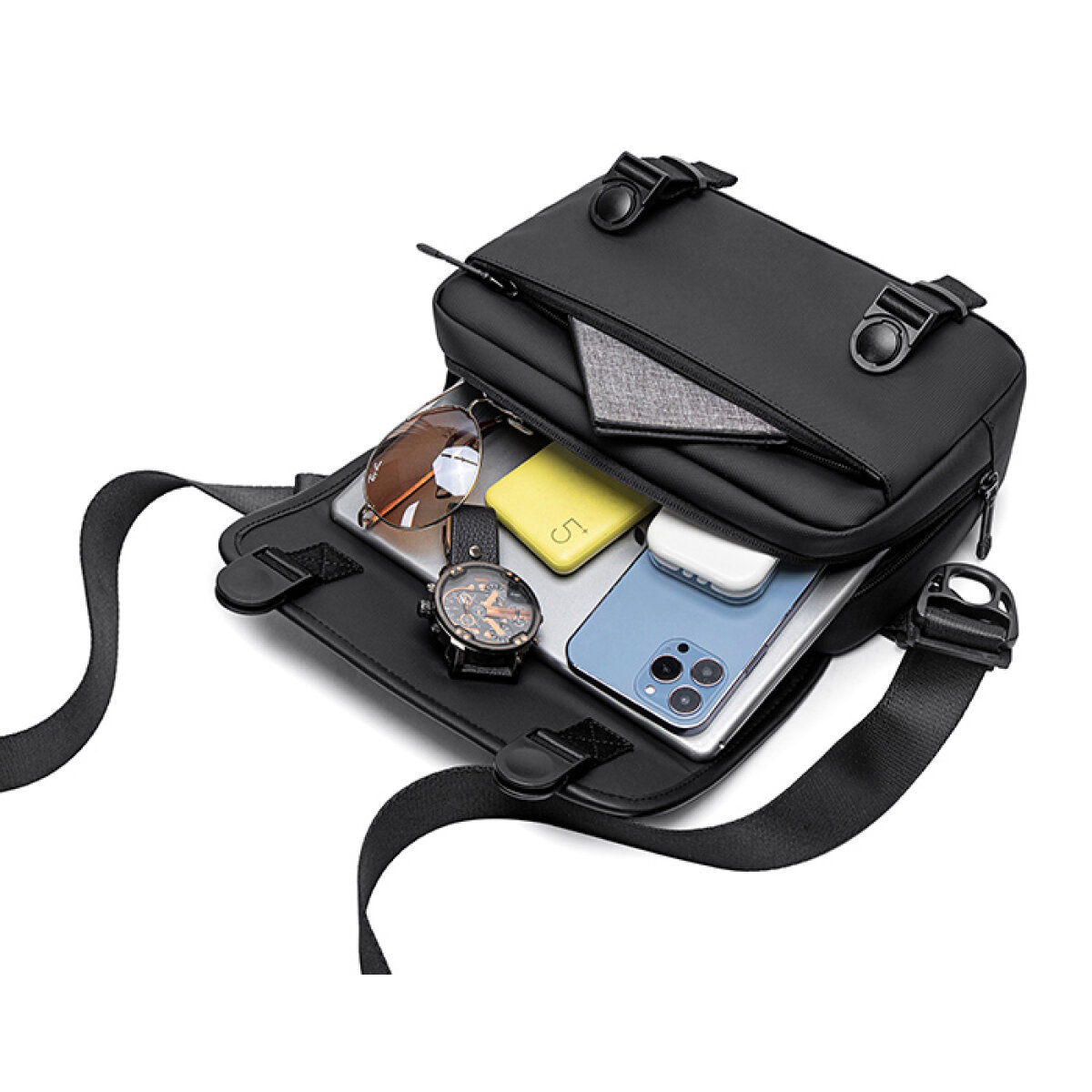K00568-BK-1 ARCTIC HUNTER τσάντα ώμου K00568 με θήκη tablet, 4L, μαύρη - Image 2