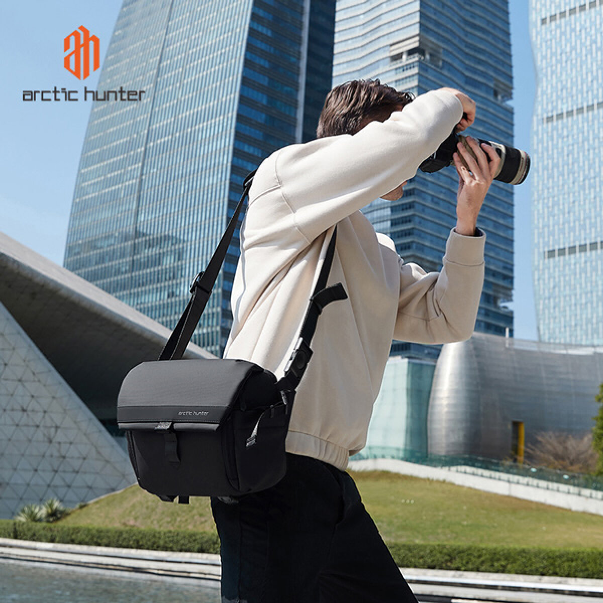 ARCTIC HUNTER τσάντα ώμου K00576 για φωτογραφική μηχανή, 9L, μαύρη - Image 3