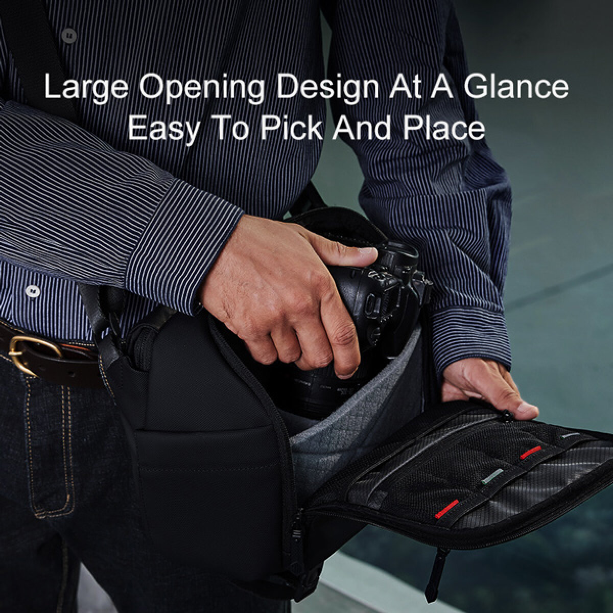 ARCTIC HUNTER τσάντα ώμου K00576 για φωτογραφική μηχανή, 9L, μαύρη - Image 4