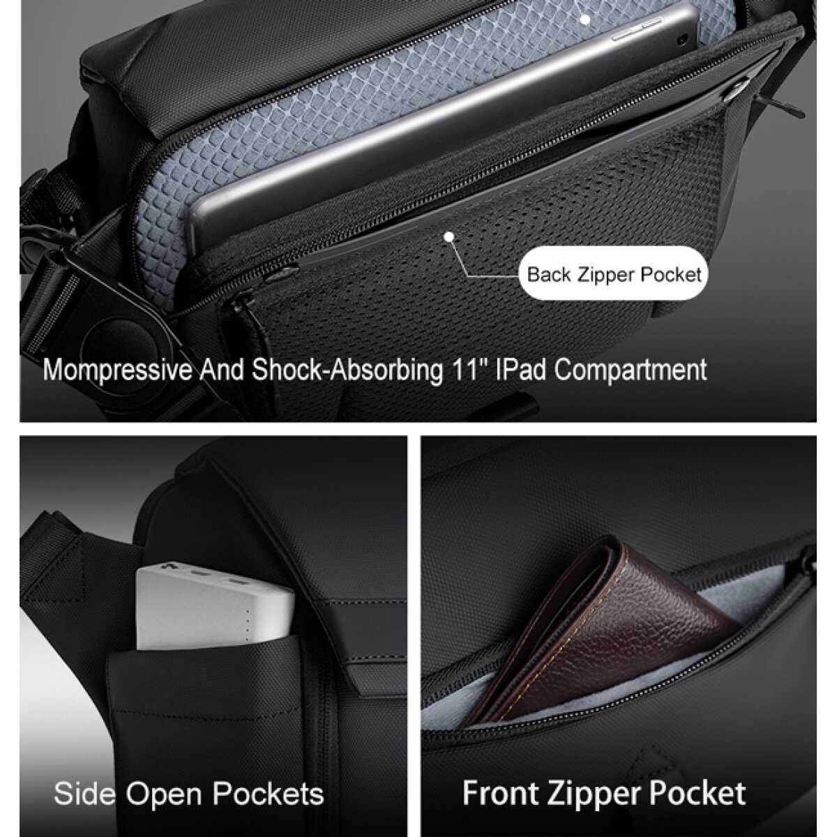 ARCTIC HUNTER τσάντα ώμου K00576 για φωτογραφική μηχανή, 9L, μαύρη - Image 8