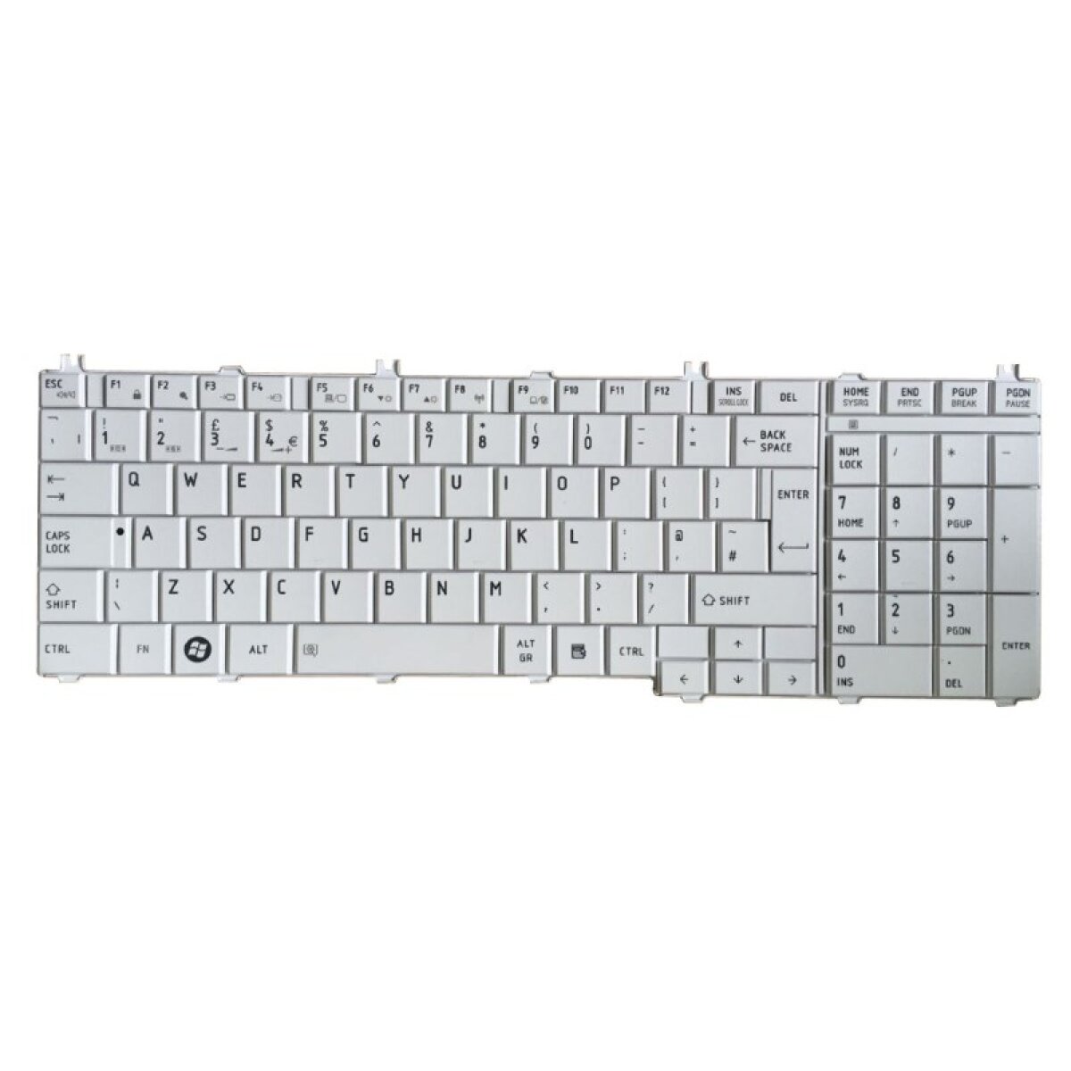 KEY-025-1 Πληκτρολόγιο για Toshiba Satellite Pro C650/C660/L650/L670, US, λευκό - Image 1