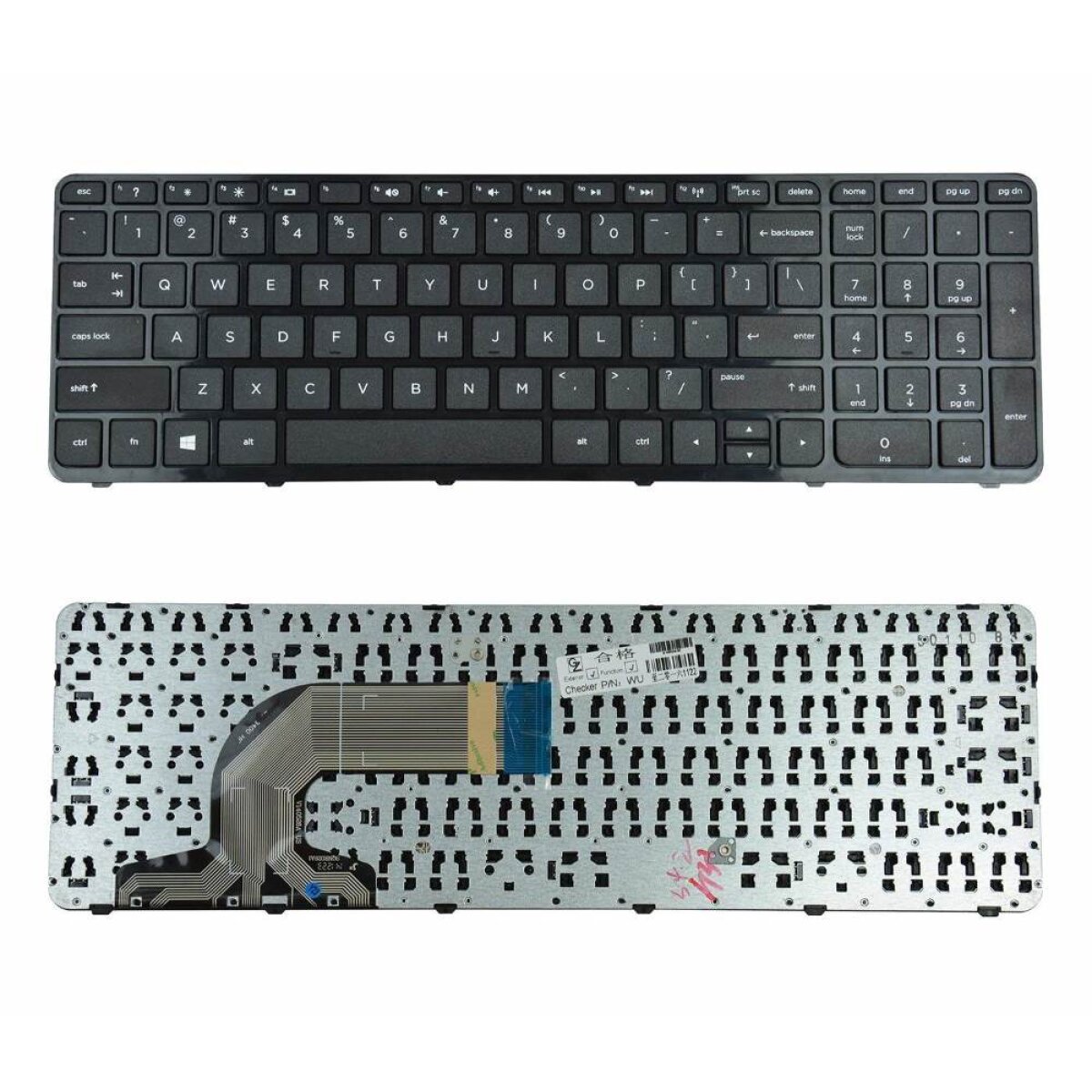 KEY-088 Πληκτρολόγιο για HP Pavilion 15 series, 250, 255, 256, no frame, μαύρο - Image 1