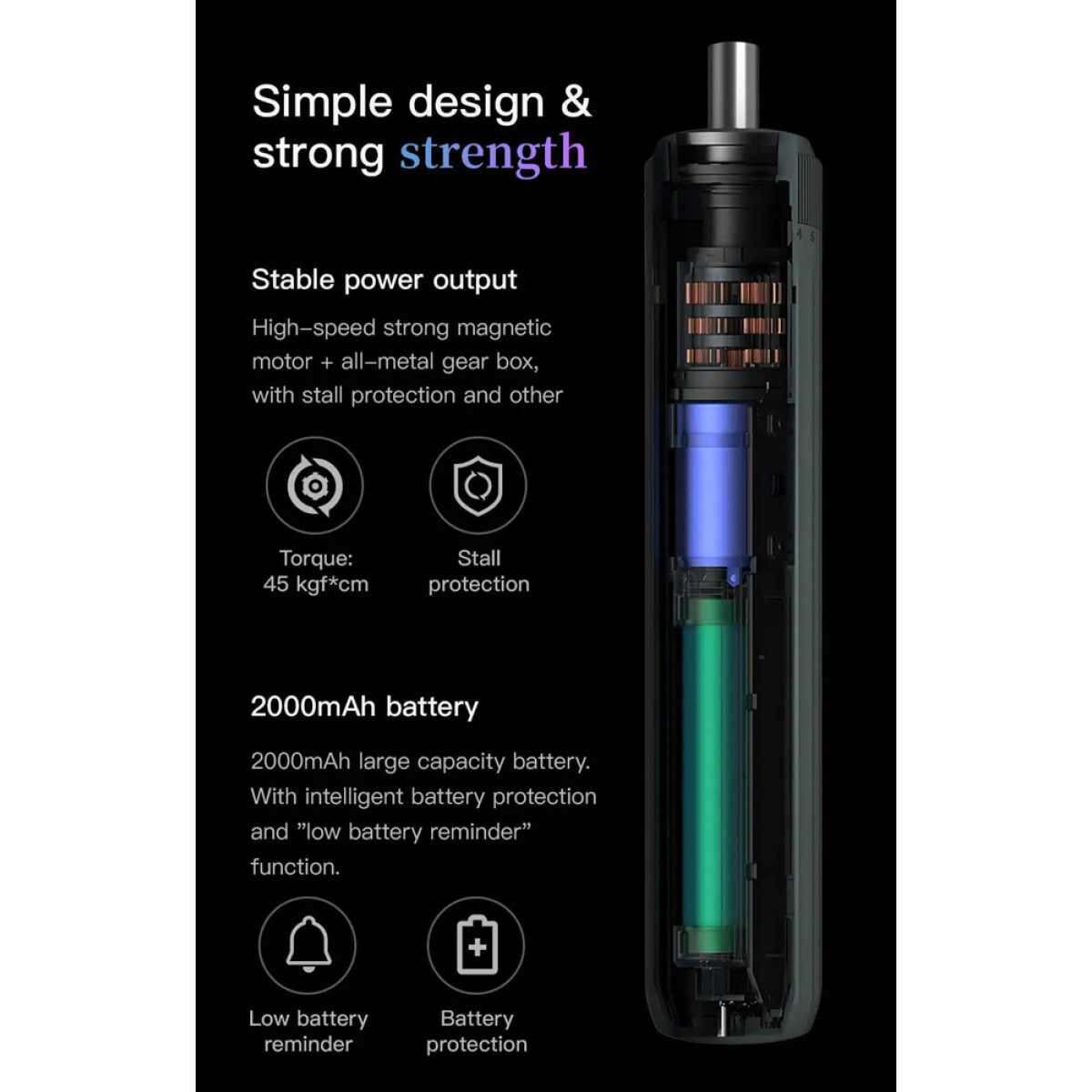 KS-882042-4 KINGSDUN σετ ηλεκτρικό κατσαβίδι KS-882042 με LED φακό, 2000mAh, 35 σε 1 - Image 5