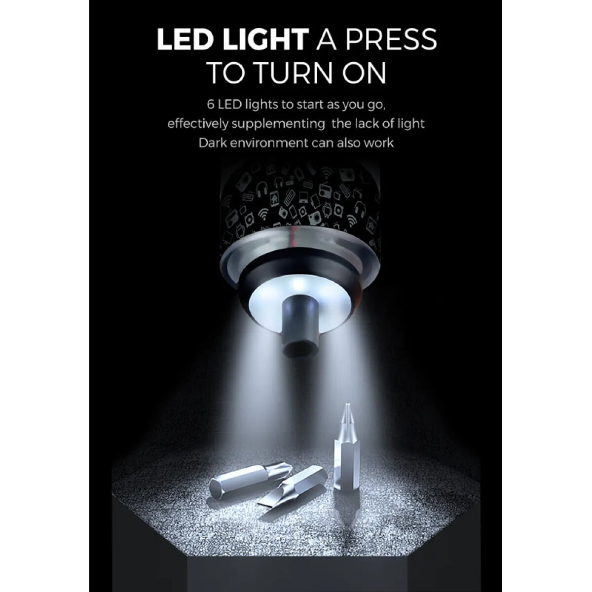 KS-882055-5 KINGSDUN σετ ηλεκτρικό κατσαβίδι KS-882055 με LED φακό, 2500mAh, 35 σε 1 - Image 6