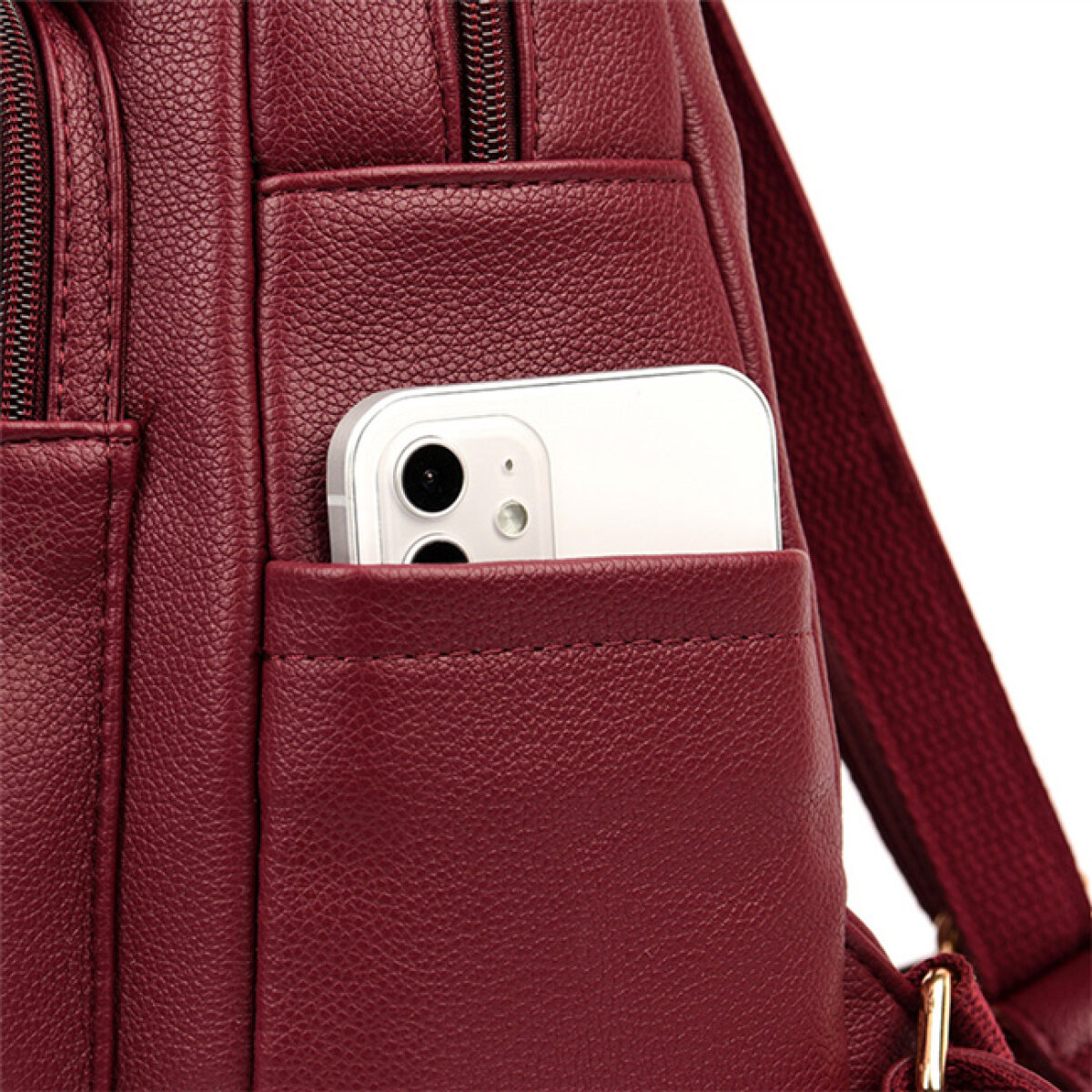 LBAG-0010-3 BALIDAISHU γυναικεία τσάντα πλάτης LBAG-0010, κόκκινη - Image 5