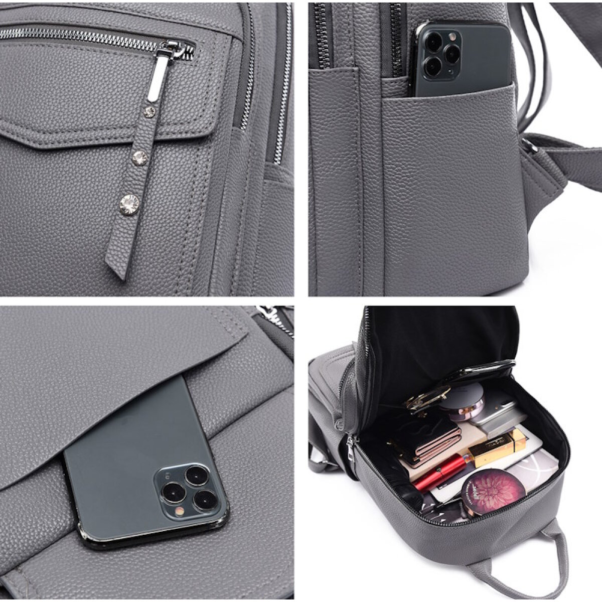 ROXXANI γυναικεία τσάντα πλάτης LBAG-0020, κόκκινη - Image 4