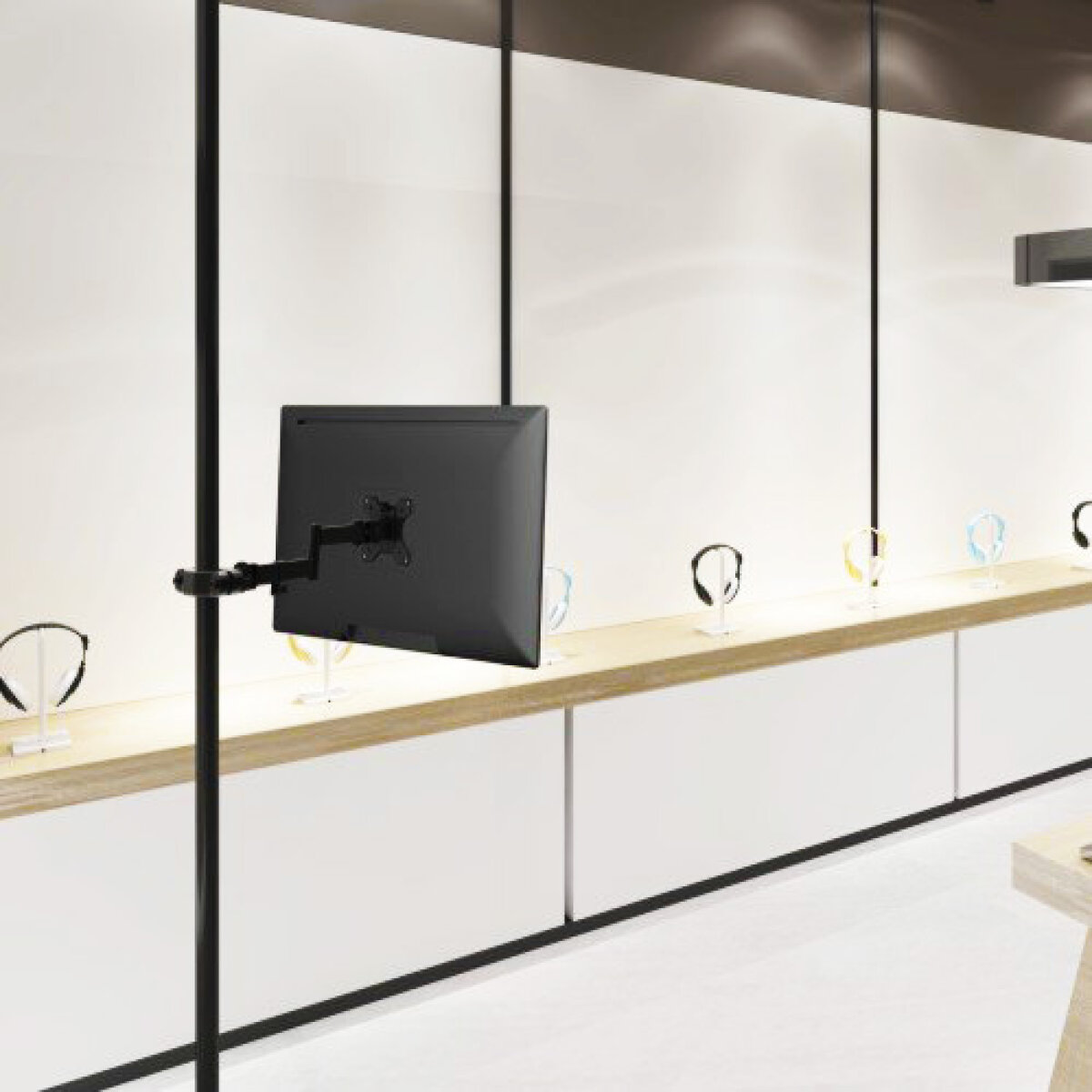 BRATECK βάση οθόνης για στύλο στήριξης LDA35-112, 17-32", έως 8kg, full motion - Image 3