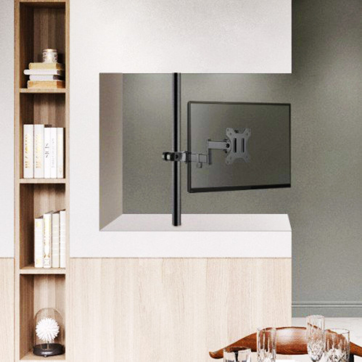 BRATECK βάση οθόνης για στύλο στήριξης LDA35-112, 17-32", έως 8kg, full motion - Image 4