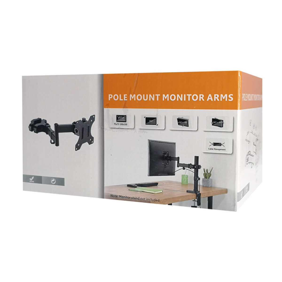 BRATECK βάση οθόνης για στύλο στήριξης LDA35-112, 17-32", έως 8kg, full motion - Image 9