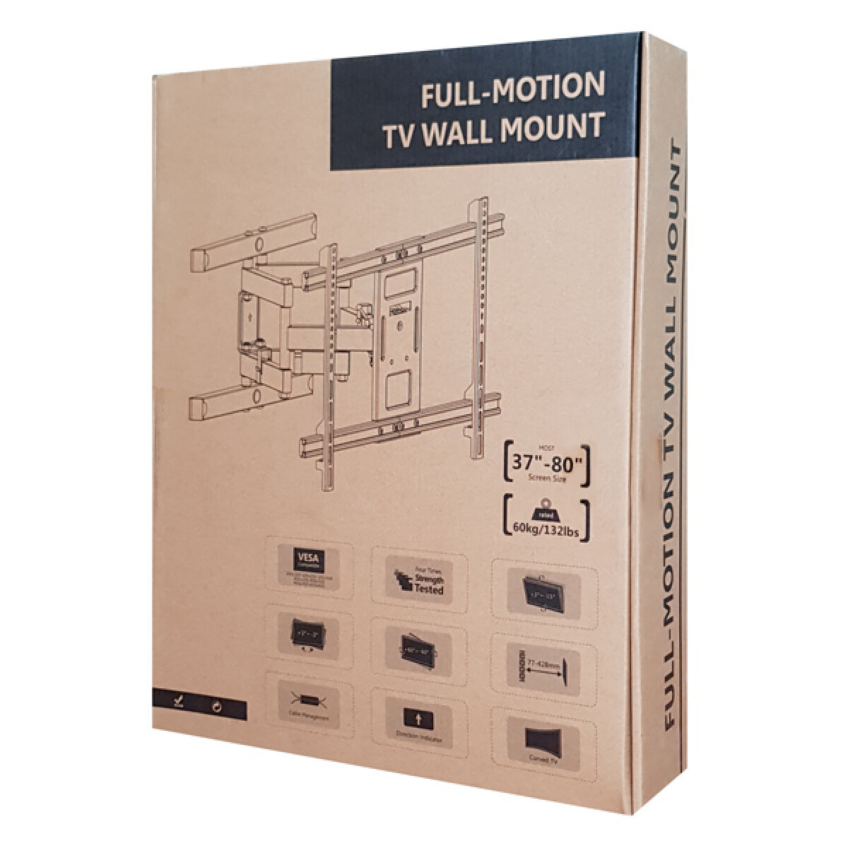 BRATECK επιτοίχια βάση τηλεόρασης LPA61-466, 37-80", έως 60kg, full motion - Image 6