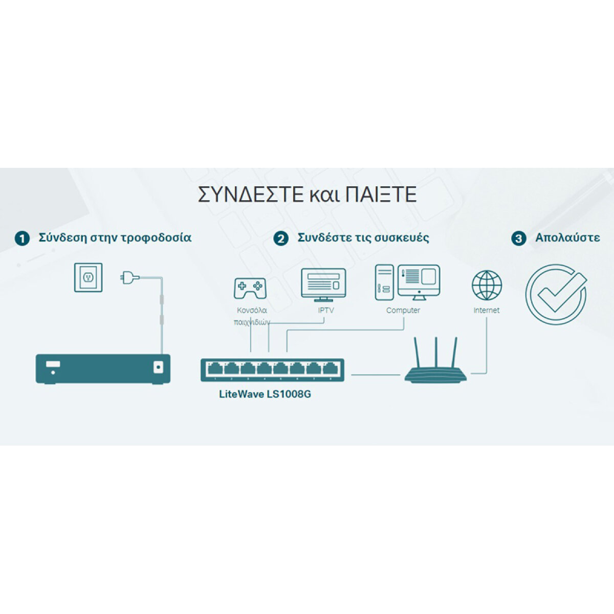 TP-LINK desktop switch LiteWave LS1008G, 8-port 10/100/1000Mbps, Ver 3.0 - Image 3