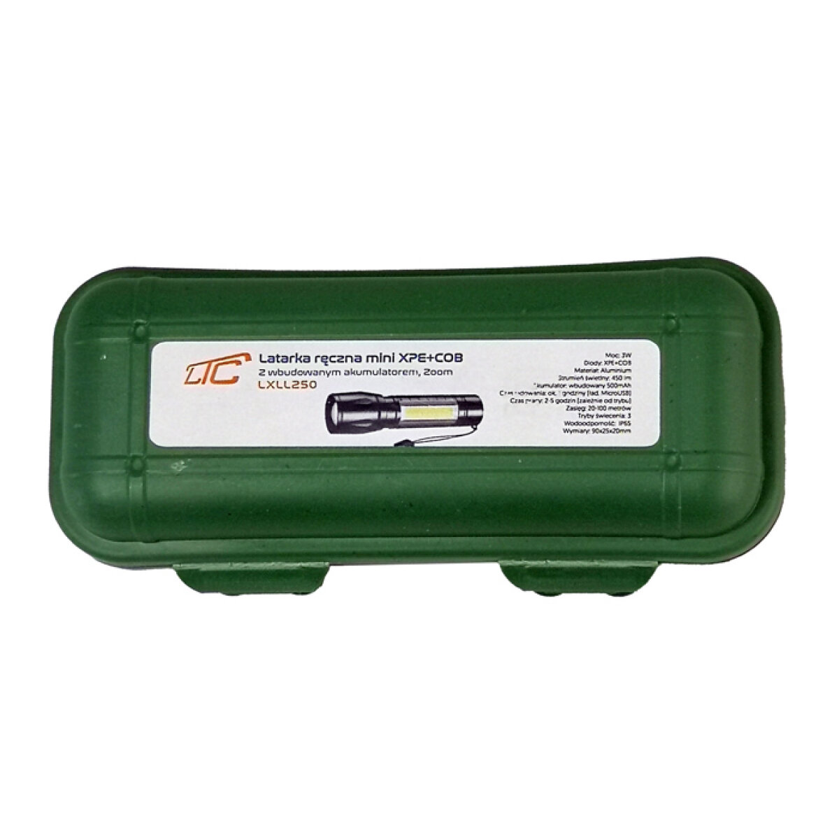 LTC φορητός φακός LED LXLL250, επαναφορτιζόμενος, 450lm, IP65, μαύρος - Image 4