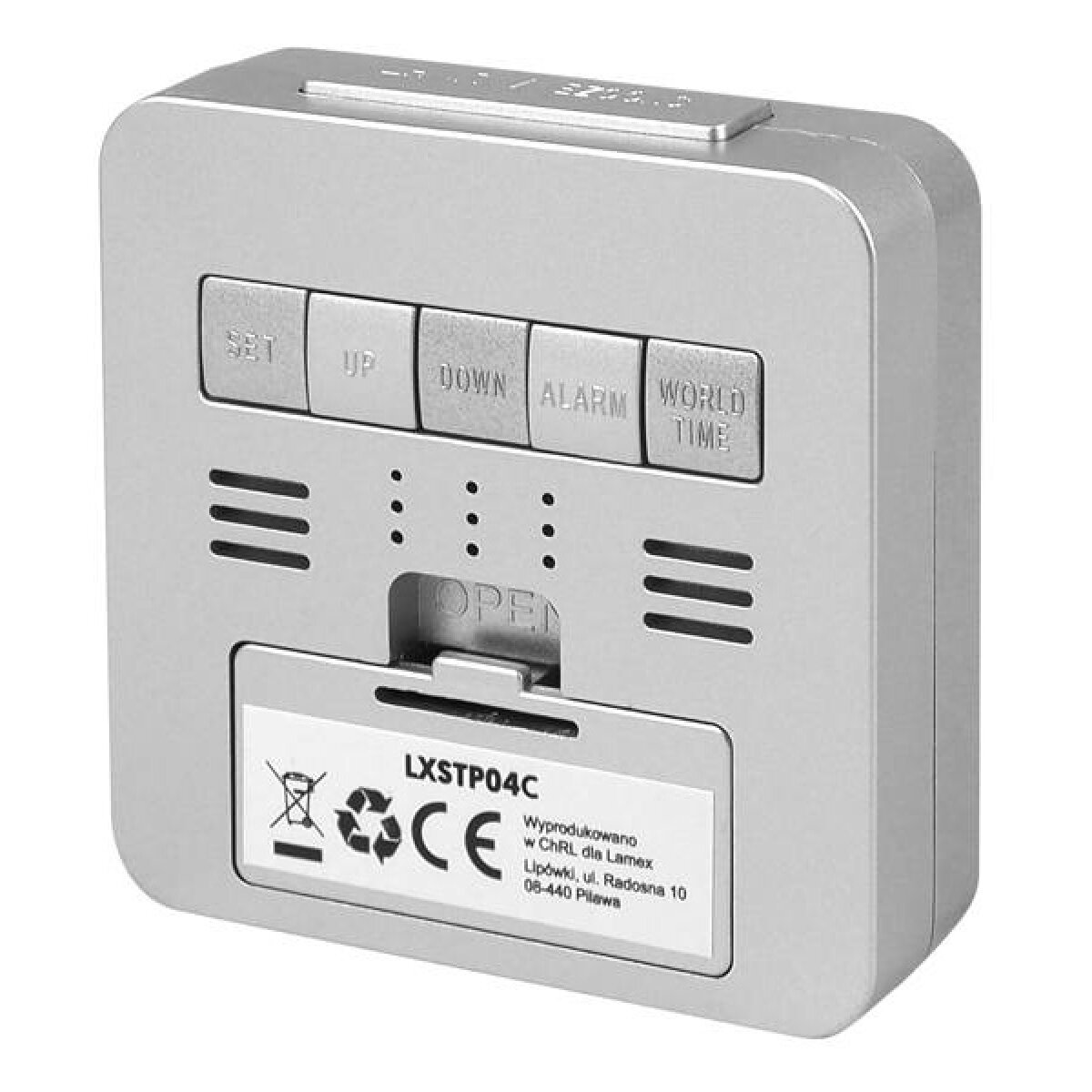 LXSTP04C-1 LTC ψηφιακό ρολόι LXSTP04C με ξυπνητήρι & θερμόμετρο, επιτραπέζιο, μαύρο - Image 2