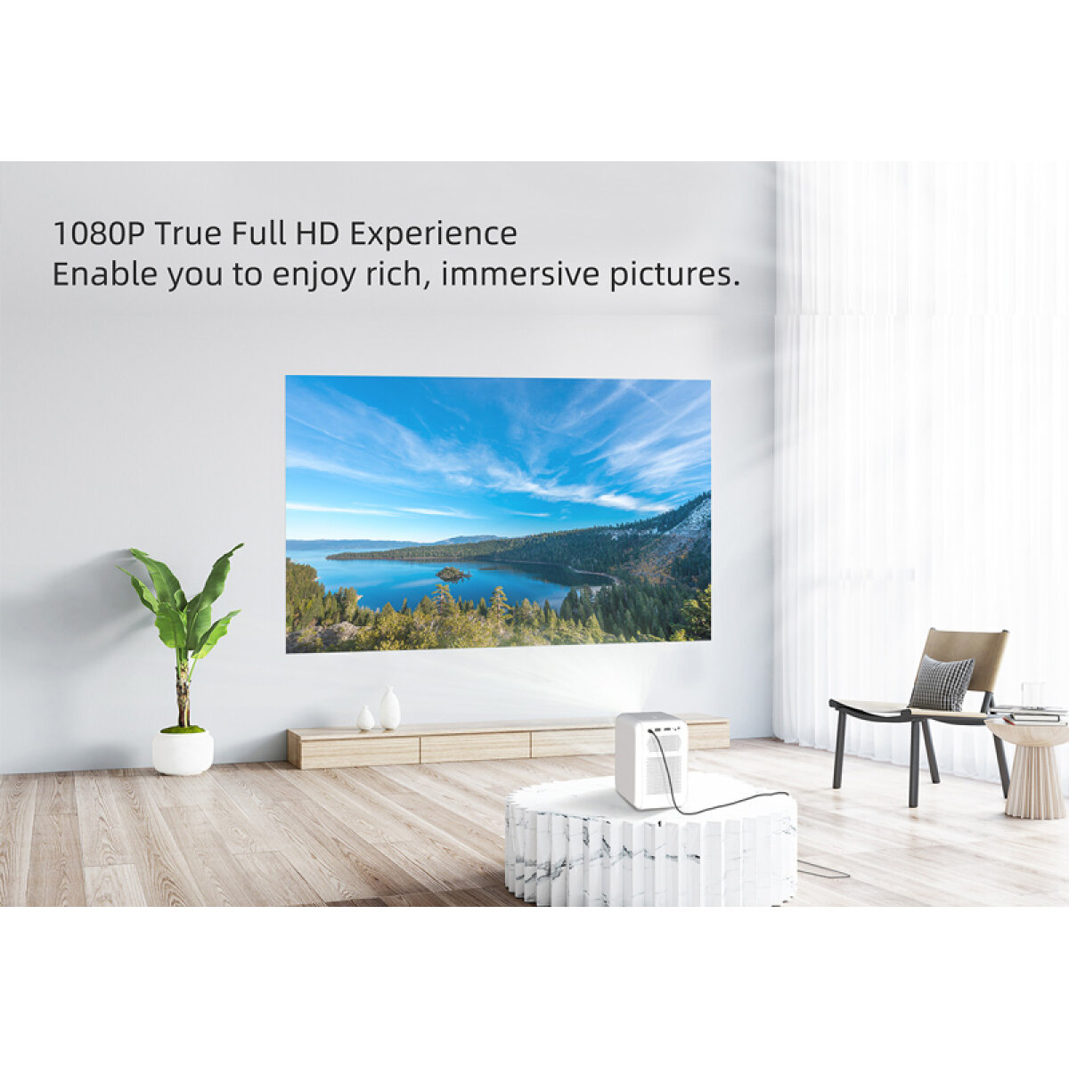 MCL-KP2-3 MECOOL smart βιντεοπροβολέας KP2, 1080p FHD, 600 ANSI, Wi-Fi, λευκός - Image 5