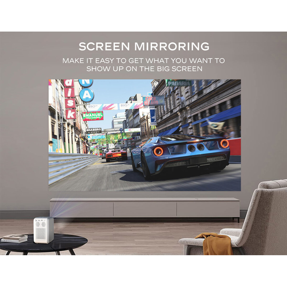 MCL-KP2-7 MECOOL smart βιντεοπροβολέας KP2, 1080p FHD, 600 ANSI, Wi-Fi, λευκός - Image 9