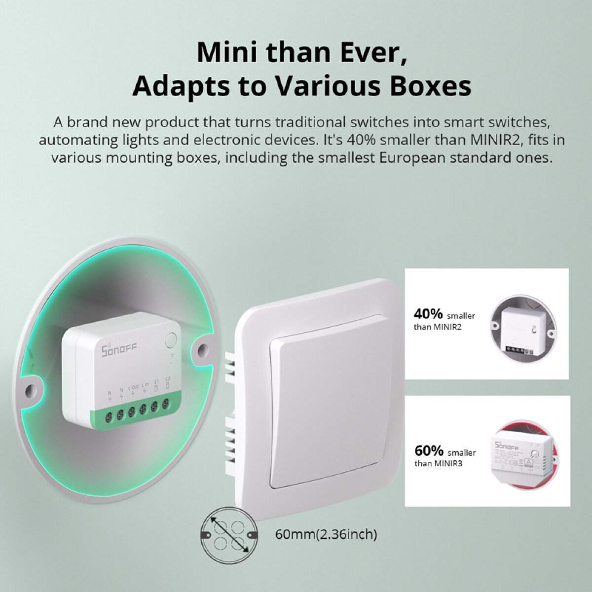 MINIR4M-6 SONOFF smart διακόπτης MINIR4M, 2 κανάλια, Wi-Fi, 10A, λευκός - Image 8