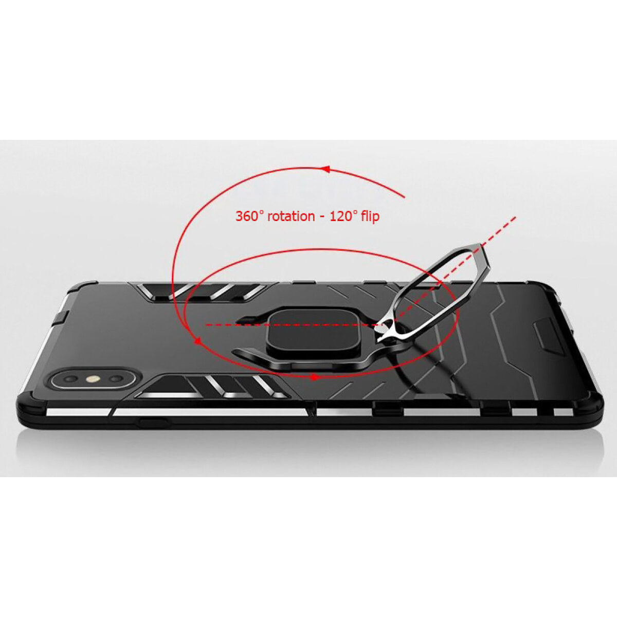 POWERTECH Θήκη Ring Armor MOB-1746 για iPhone 14, μαύρη - Image 3