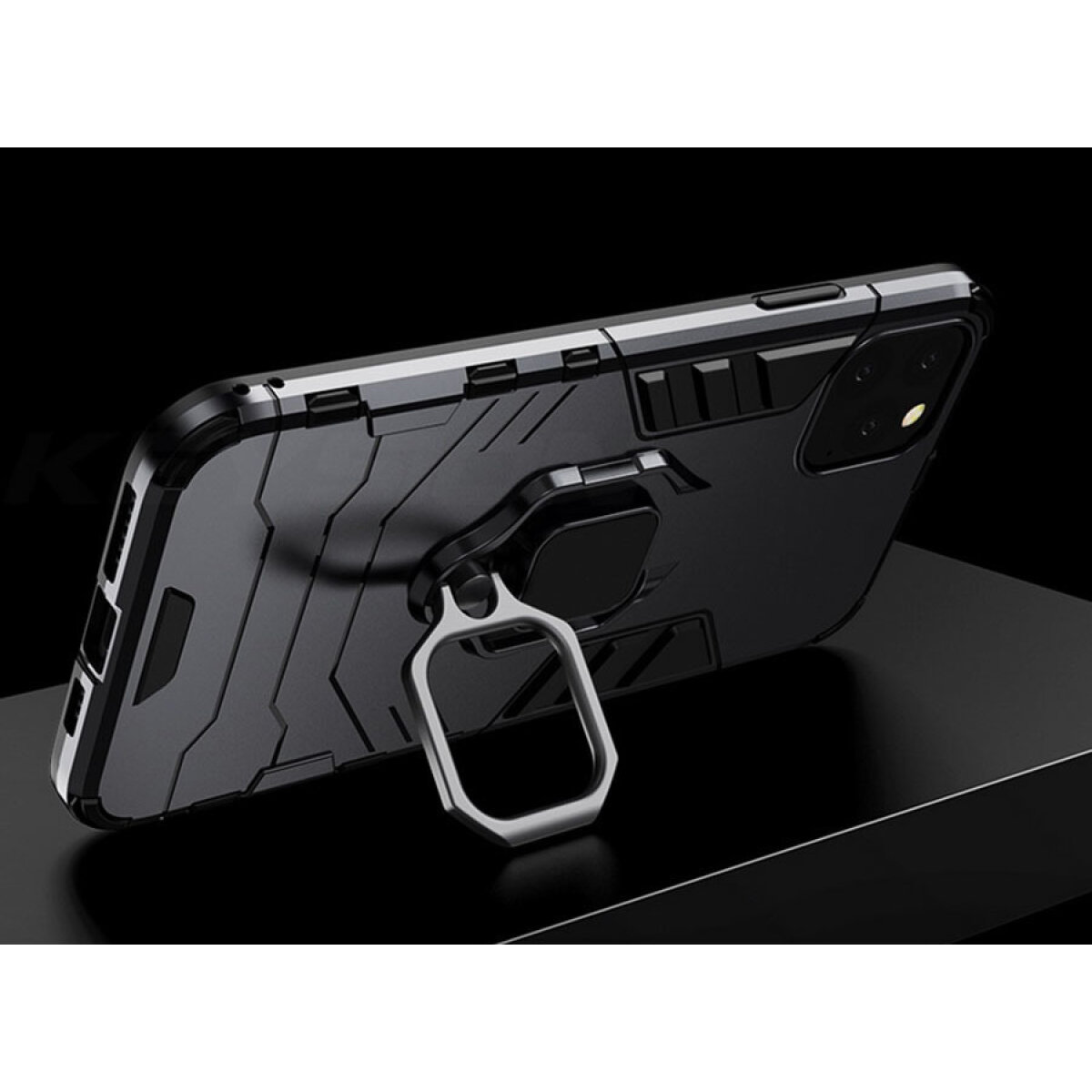 POWERTECH Θήκη Ring Armor MOB-1746 για iPhone 14, μαύρη - Image 4