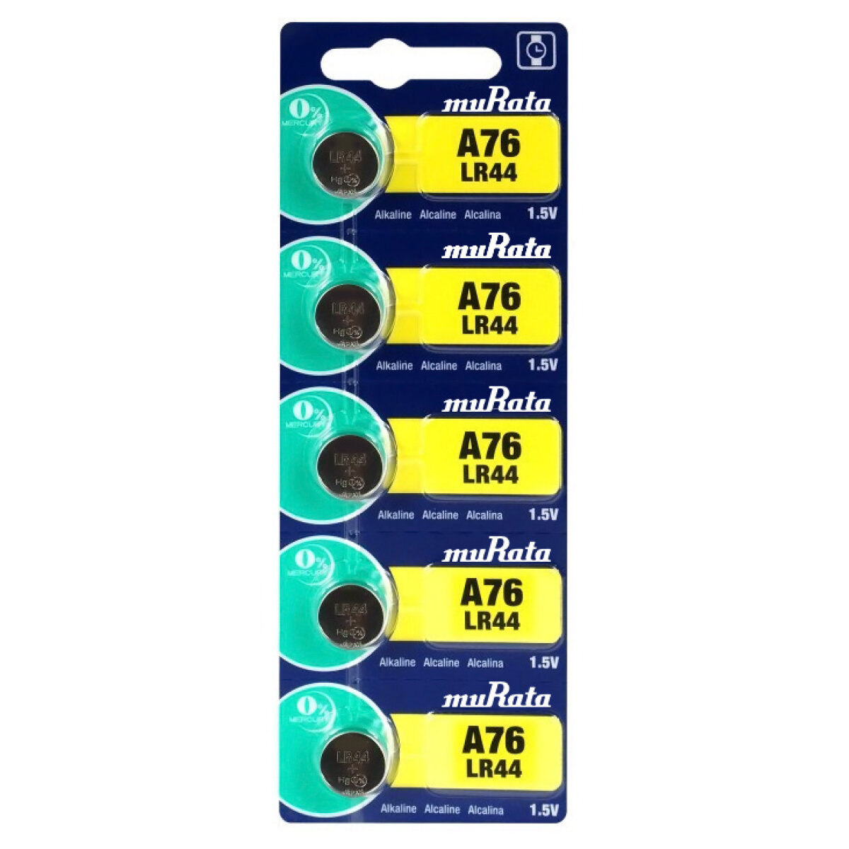 MR-LR44 MURATA Αλκαλικές μπαταρίες LR44 MR-LR44, 1.5V, 5τμχ - Image 1