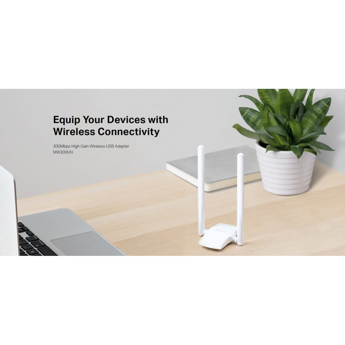 MW300UH-2 MERCUSYS ασύρματος USB αντάπτορας δικτύου MW300UH, 300Mbps, Ver. 1 - Image 2