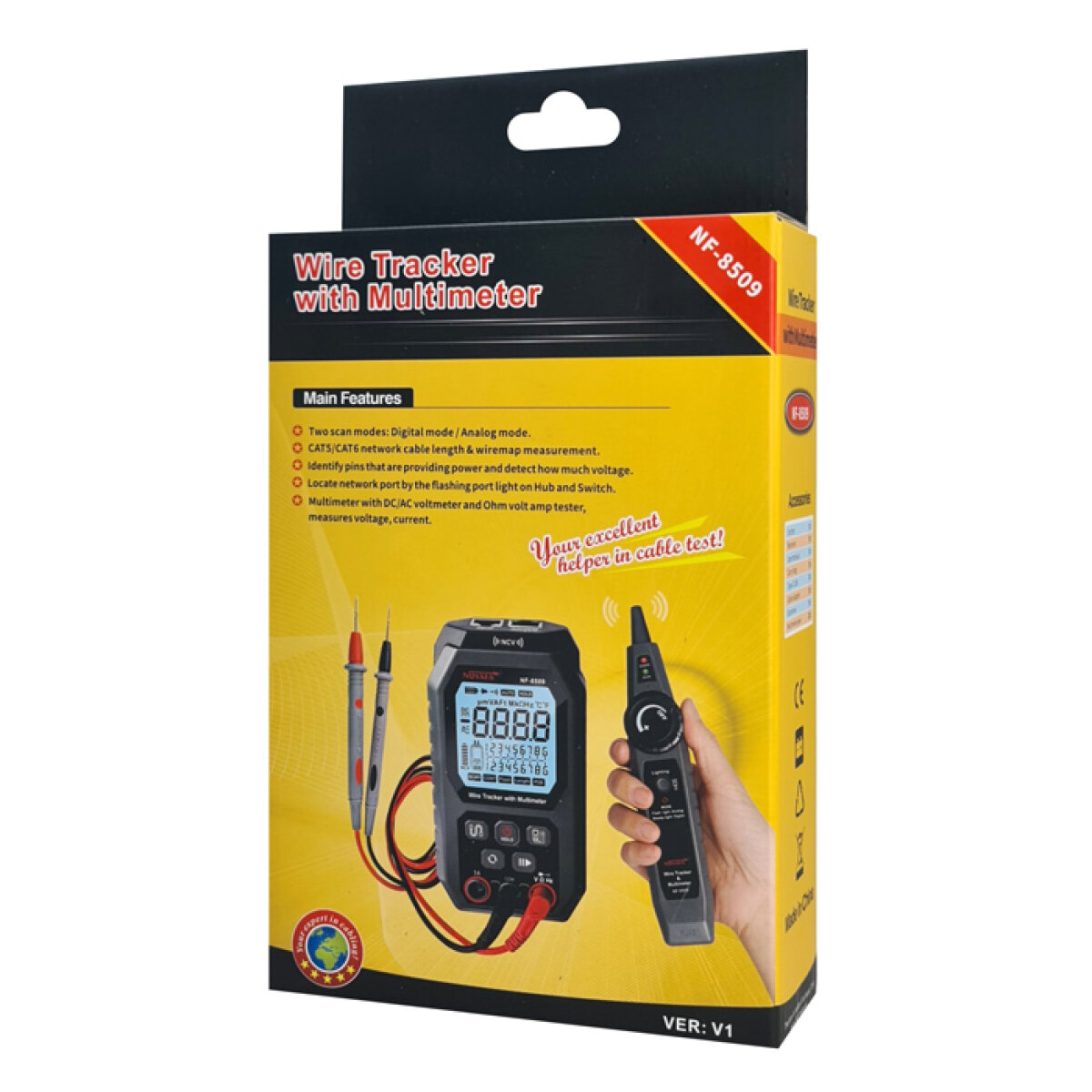 NOYAFA ψηφιακό πολύμετρο & ανιχνευτής καλωδίων NF-8509, NCV - Image 10