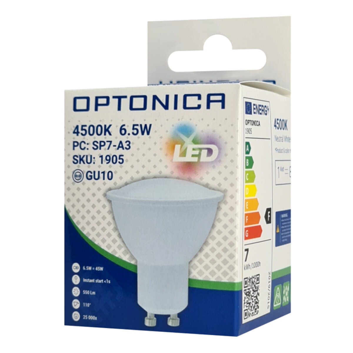 OPT-1905-2 OPTONICA LED λάμπα spot 1905, 6.5W, 4500K, GU10, 550lm - Image 3