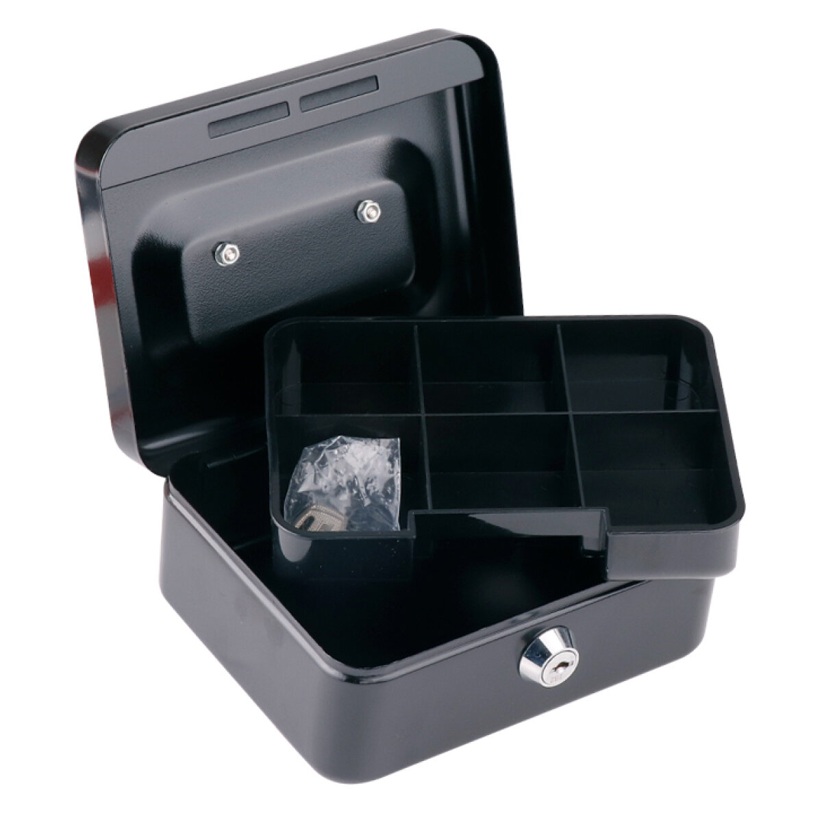 MP κουτί ταμείου με κλειδί PA214-02 με θήκη & λαβή, μεταλλικό, 19x14cm - Image 2
