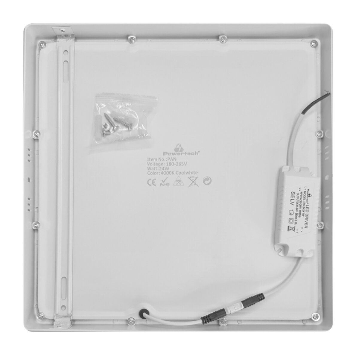 POWERTECH LED panel PAN-0004, 18W, 22.5 x 2.8cm, 4000K, 1820lm, λευκό - Image 2